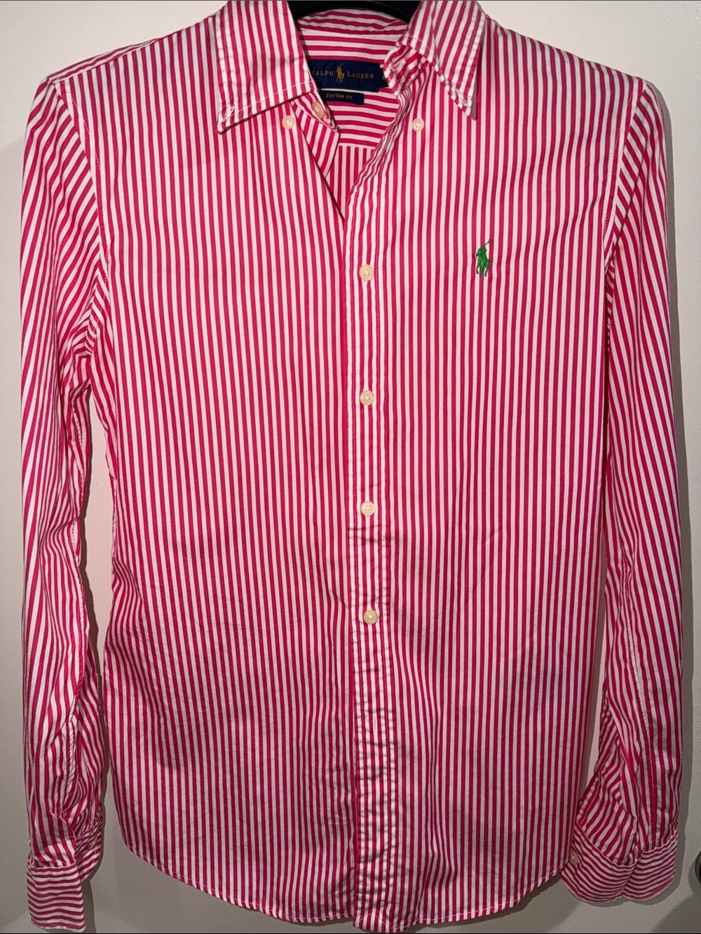 Ralph Lauren Pink and White Striped Button-Down Shirt - Picture 2 of 7